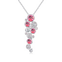 Элемента Сваровски Crystal ожерелье, сваровский, с цинковый сплав, с 6cm наполнитель цепи, покрытый платиной, розовый, 17x50mm, Продан через Приблизительно 15.5 дюймовый Strand