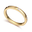 Модные кольца, цинковый сплав, с Австрийский хрусталь, Кольцевая форма, плакированный настоящим золотом, 18mm, размер:7, продается PC