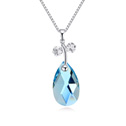 CRYSTALLIZED™ Element Crystal Necklace with Zinc Alloy with 6cm extender chain Teardrop platinum plated Aquamarine Inner Approx Sold Per Approx 15.5 Inch Strand