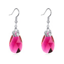 CRYSTALLIZED™ Element Crystal Earring, Tibetan Style, with CRYSTALLIZED™, Teardrop, platinum plated, fuchsia, 13x45mm, Sold By Pair