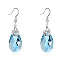 CRYSTALLIZED™ Element Crystal Earring, with Tibetan Style, Teardrop, platinum plated, Aquamarine, 13x45mm, Sold By Pair