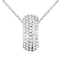 Austrian Crystal Necklace, Tibetan Style, with Austrian Crystal, with 5cm extender chain, Rondelle, platinum plated, clear, 10x23mm, Sold Per Approx 15.5 Inch Strand