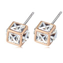 CRYSTALLIZED™ Element Crystal Earring with Zinc Alloy Cube real gold plated Crystal Sold By Pair