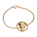 European Bracelet Zinc Alloy with Austrian Crystal 18K gold plated 20mm Sold Per Approx 5.5 Inch Strand