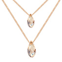 CRYSTALLIZED™ Element Crystal Necklace, with iron chain, with 5cm extender chain, Teardrop, real gold plated, twist oval chain & faceted & 2-strand, Crystal Golden Shadow, 0.7x1.3cm, Sold Per Approx 16.93 Inch Strand