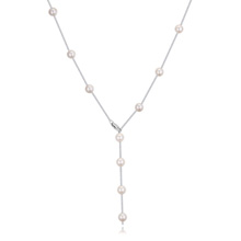 CRYSTALLIZED™ Crystal ожерелье перлы, цинковый сплав, с CRYSTALLIZED™ хрустальный жемчуг, покрытый платиной, твист овал, белый, не содержит свинец и кадмий, 7x70mm, продается Strand