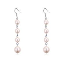 Boucle d'oreille de perle de cristal CRYSTALLIZED™, Perle de CRYSTALLIZED™, blanc, 0.6x5cm, Vendu par paire