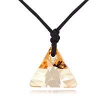 CRYSTALLIZED™ Element Crystal Necklace, with Waxed Linen Cord, Triangle, adjustable, 15x20mm, Sold Per 15-20 Inch Strand