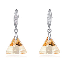 Swarovski Kristall Ohrring, mit Messing, Dreieck, platiniert, 15x33mm, verkauft von Paar