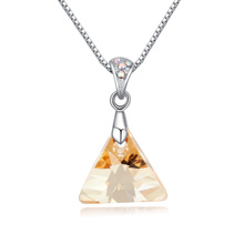 Collar de Elemento de Cristal Swarovski, con Cristal, con 5cm extender cadena, Triángulo, chapado en platina real, 40cm, Vendido para aproximado 15.75 Inch Sarta