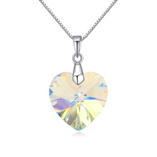 Элемента Кристалл АА класса Crystal ожерелье, сваровский, с сплав, с 5cm наполнитель цепи, Сердце, 40cm, Продан через Приблизительно 15.75 дюймовый Strand