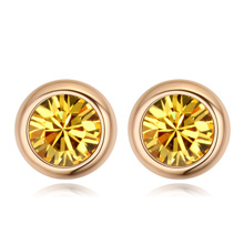 CRYSTALLIZED™ Element Crystal Earring, with Tibetan Style, real gold plated, 9mm, Sold By Pair