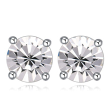 CRYSTALLIZED™ Element Crystal Earring with Brass platinum plated 6mm Sold By Pair
