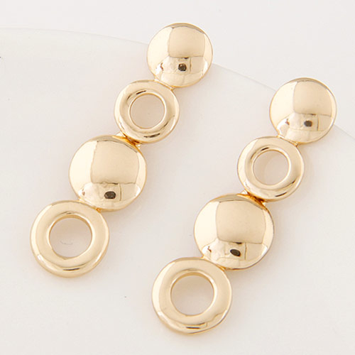 Zinc Alloy Drop Earring, guldfarve belagt, bly & cadmium fri, 36x10mm, Solgt af par