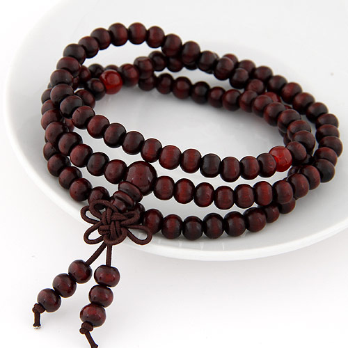 Wrist Mala, Wood, Buddhist jewelry & 3-strand, more colors for choice, 550x6mm, Sold Per Approx 21.5 Inch Strand