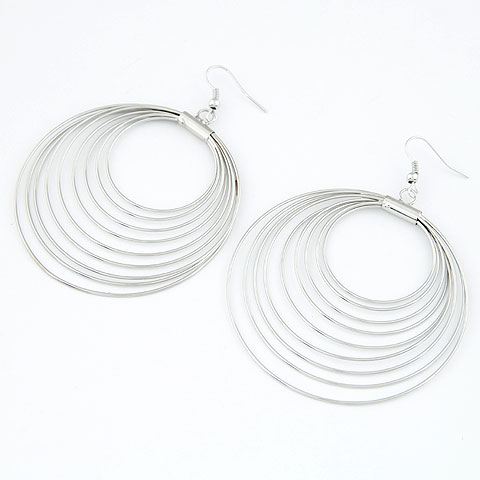 Tibetan Style Drop Earring, platinum color plated, lead & cadmium free, 85x60mm, Sold By Pair