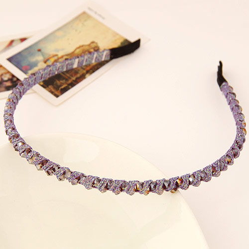 Hair Bands Zinc Alloy with Crystal purple Sold By PC