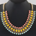 Fashion Statement Necklace Zinc Alloy with Resin gold color plated lead & cadmium free 420mm Sold Per Approx 16.54 Inch Strand