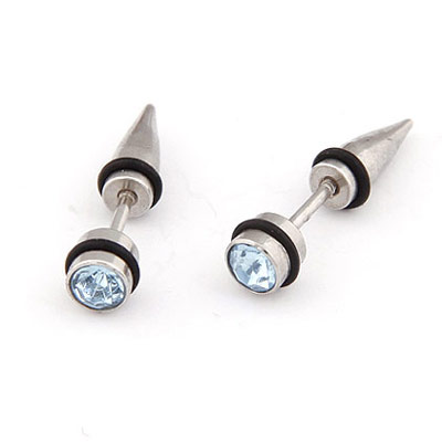 Titanium Steel Fake Taper Cone with rhinestone Sold By PC