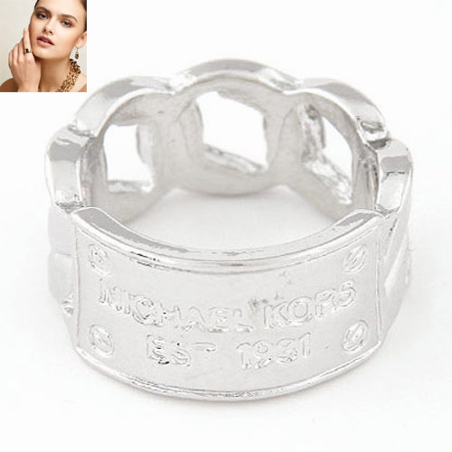 Zinc Alloy Finger Ring Letter platinum plated lead & cadmium free 12mm US Ring .5 Sold By PC