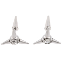 Rozsdamentes acél Ear Piercing ékszerek, Stainless Steel, az eredeti szín, 14x14x23mm, Által értékesített pár