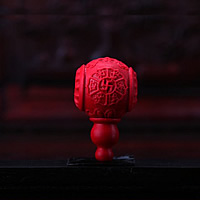 3 Holes Guru Beads, Cinnabar, Carved, red, 30mm, Hole:Approx 1-2mm, 10PCs/Lot, Sold By Lot