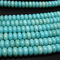 Turquoise Beads, Flat Round, green, 10x6mm, Hole:Approx 2mm, Length:Approx 15.7 Inch, 20Strands/Lot, 63PCs/Strand, Sold By Lot
