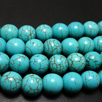 Turquoise Beads Round green 10mm Approx 2mm Length Approx 15.7 Inch  Sold By Lot