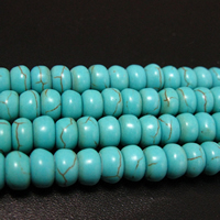 Turquoise Beads, Drum, green, 8x5mm, Hole:Approx 2mm, Length:Approx 15.7 Inch, 20Strands/Lot, 85PCs/Strand, Sold By Lot