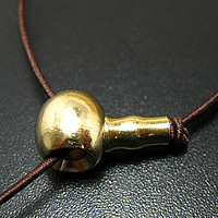 Messing 3-Loch-Guru-Perlen-Set, buddhistischer Schmuck, originale Farbe, frei von Nickel, Blei & Kadmium, 10mm, Bohrung:ca. 3mm, 100PCs/Menge, verkauft von Menge