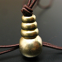 Messing 3-Loch-Guru-Perlen-Set, buddhistischer Schmuck, originale Farbe, frei von Nickel, Blei & Kadmium, 10mm, Bohrung:ca. 3mm,1.5mm, 125PCs/Menge, verkauft von Menge