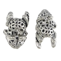 Tibetan Style European Beads, Frog, antique silver color plated, without troll, nickel, lead & cadmium free, 12x20x9mm, Hole:Approx 5mm, 200PCs/Lot, Sold By Lot
