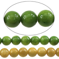 Malaysia Jade Perle, rund, keine, 10mm, Bohrung:ca. 1mm, Länge:ca. 16 ZollInch, 10SträngeStrang/Menge, ca. 43PCs/Strang, verkauft von Menge