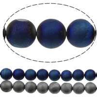 Natural Ice Quartz Agate Beads, Round, plated, different size for choice, more colors for choice, Hole:Approx 1.2mm, Length:Approx 15 Inch, Sold By Lot