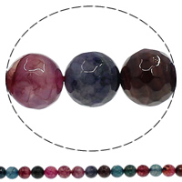 Geknister Achat Perle, rund, verschiedene Größen vorhanden & facettierte, farbenfroh, Bohrung:ca. 1mm, Länge:ca. 15 ZollInch, verkauft von Menge