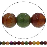 Crackle Agate Beads Round & faceted multi-colored Approx 1mm Length Approx 15 Inch Sold By Lot
