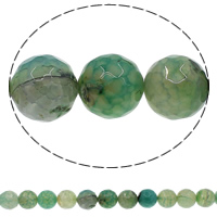 Feuerachat Perle, rund, verschiedene Größen vorhanden & facettierte, grün, Bohrung:ca. 1mm, Länge ca. 15.3 ZollInch, verkauft von Menge