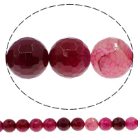 Perle prirodne pucketati ahat, Pucketanje Agate, Krug, različite veličine za izbor & faceted, svijetlo ružičast crveno, Rupa:Približno 1mm, Dužina Približno 15 inčni, Prodano By Lot
