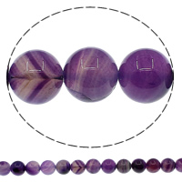 Prirodni Purple ahat perle, Ljubičasta Agate, Krug, različite veličine za izbor, Rupa:Približno 1mm, Dužina Približno 15 inčni, Prodano By Lot