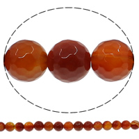 Natural Red Agate Beads, Round, different size for choice & faceted, Hole:Approx 1mm, Length:Approx 15 Inch, Sold By Lot