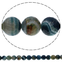 Feuerachat Perle, rund, facettierte, blau, 16mm, Bohrung:ca. 1mm, Länge ca. 15.7 ZollInch, 10SträngeStrang/Menge, ca. 25PCs/Strang, verkauft von Menge