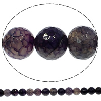 Perle Agate naturelle Crackle, Agate fissure, Rond, normes différentes pour le choix & facettes, violet, Trou:Environ 1mm, Longueur:Environ 15 pouce, Vendu par lot