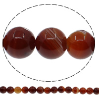 Naturlige Lace Agate perler, blonde agat, Runde, forskellig størrelse for valg, rød, Hole:Ca. 1mm, Længde Ca. 15 inch, Solgt af Lot