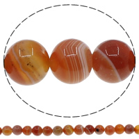 Natürliche Streifen Achat Perlen, rund, verschiedene Größen vorhanden, rot, Bohrung:ca. 1mm, Länge:ca. 15 ZollInch, verkauft von Menge