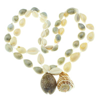 Shell Sweater Necklace, mixed, 25-28.5x39-42x20-21mm, 16-21x11-13x9-10mm, Length:Approx 23 Inch, 20Strands/Lot, Sold By Lot