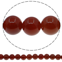 Natürlich rote Achat Perlen, Roter Achat, rund, verschiedene Größen vorhanden, Bohrung:ca. 1mm, Länge ca. 15 ZollInch, verkauft von Menge