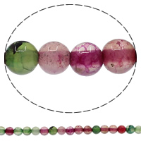 Perle prirodne pucketati ahat, Pucketanje Agate, Krug, različite veličine za izbor, Rupa:Približno 1mm, Dužina Približno 15 inčni, Prodano By Lot