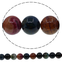Natural Crackle Agate Beads, Round, multi-colored, 18mm, Hole:Approx 1mm, Length:Approx 15 Inch, 10Strands/Lot, Approx 22PCs/Strand, Sold By Lot