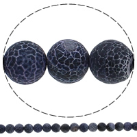 Natural Effloresce akaatti helmiä, Pyöreä, 10mm, Reikä:N. 1mm, Pituus N. 15 tuuma, 10säikeet/erä, N. 38PC/Strand, Myymät erä