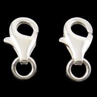 925 Sterling Silver Lobster Claw Clasp, 9x13x3mm, Hole:Approx 3mm, 5PCs/Bag, Sold By Bag